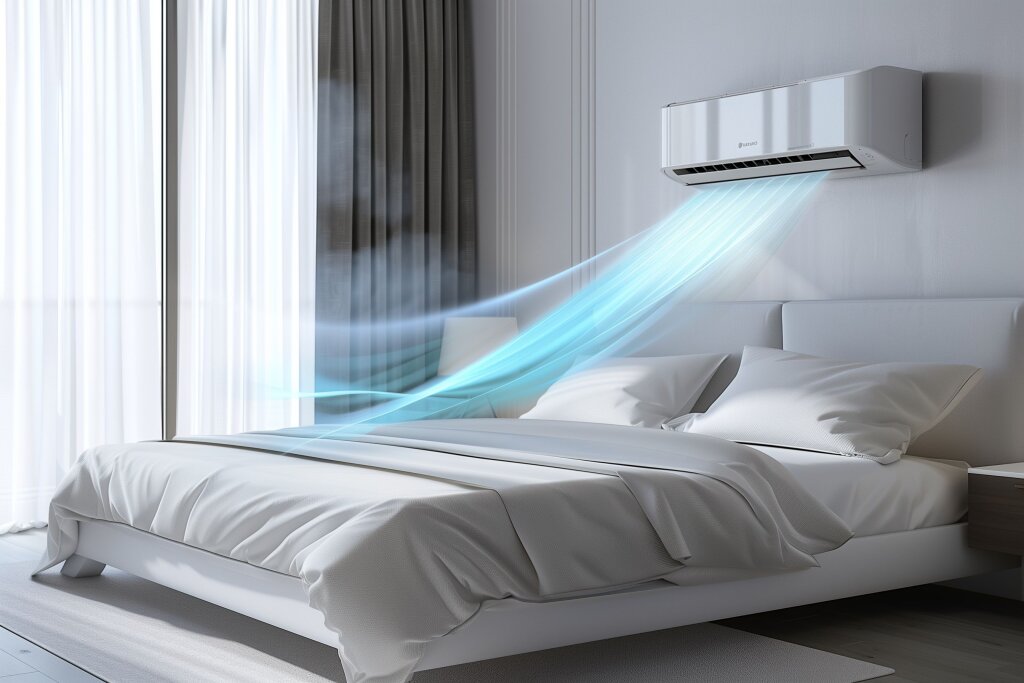 Kühles gut belüftetes Schlafzimmer